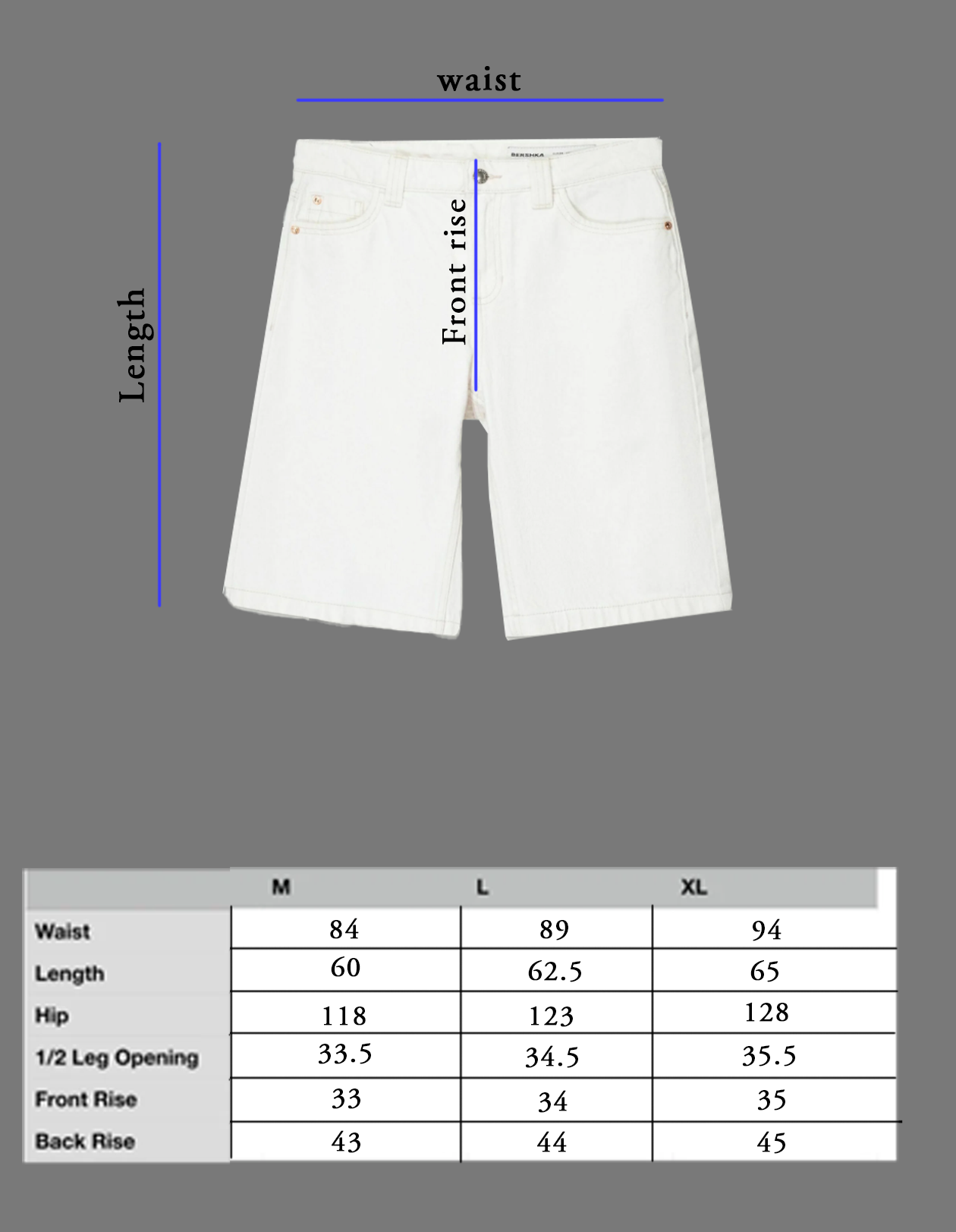 White "seeUSoon" jorts