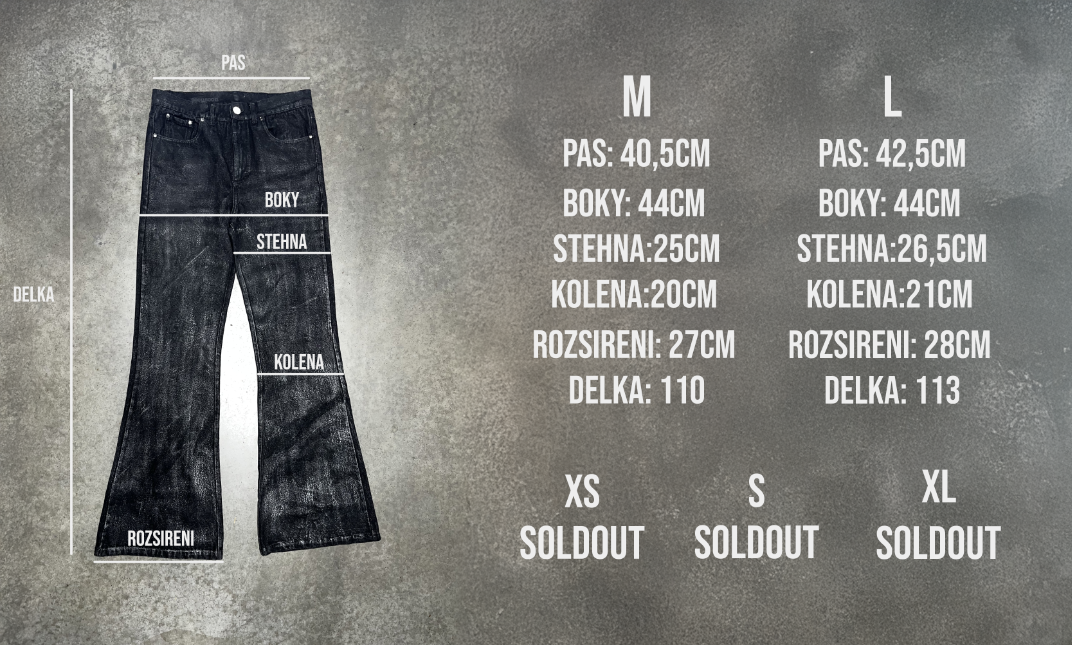 WAXED FLARED JEANS